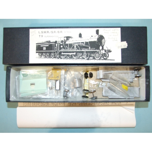 568 - OO gauge, a Puffers II of Pickering kit: LSWR/SR/BR WkII T9 (superheated) kit, (boxed, unchecked).... 