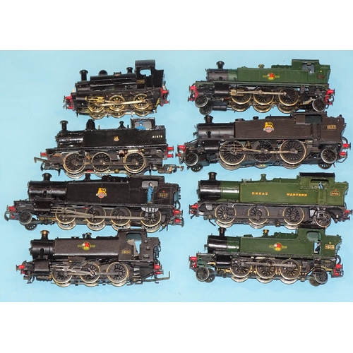 591 - OO gauge, a collection of eight kit-built modified tank locomotives, (unboxed), (8).... 