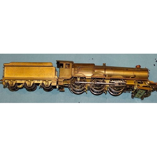 593 - OO gauge, an unpainted 4-6-0 brass and white metal locomotive marked Japan.... 