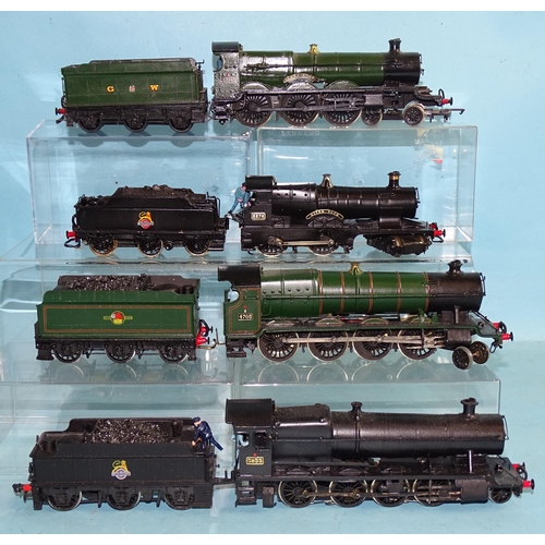 596 - OO gauge, four kit-built or modified locomotives, (unboxed).