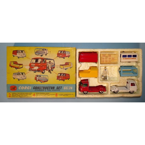 643 - Corgi, Gift Set 24 Constructor Set, comprising Commer 3/4-ton chassis, (missing bench seat), boxed.... 