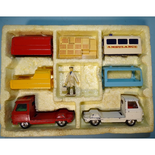 643 - Corgi, Gift Set 24 Constructor Set, comprising Commer 3/4-ton chassis, (missing bench seat), boxed.... 