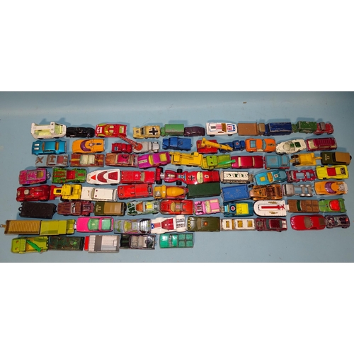 661 - A quantity of play-worn, unboxed Lesney Matchbox and similar small diecast vehicles, (approximately ... 