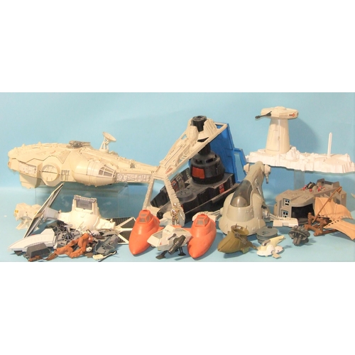 665 - A 1979 Kenner Star Wars Millennium Falcon and other Star Wars vehicles and accessories, play-worn an... 