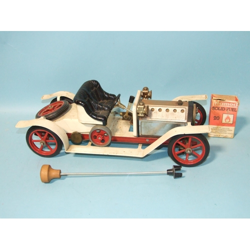 666 - Mamod, a steam roadster car with steering rod and fuel, (no burner).