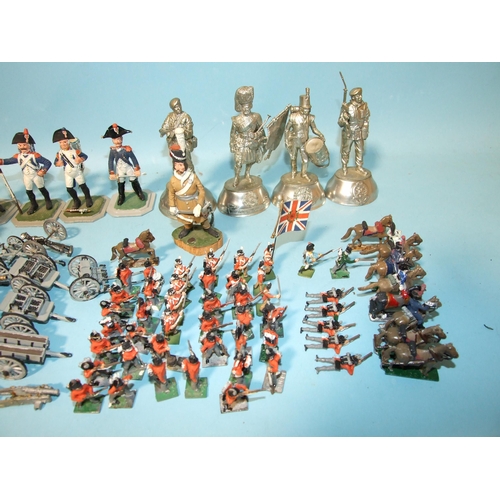 679 - A quantity of Hinchliffe Models Ltd and other lead soldiers: 10x 75mm and approximately 130x 25mm ga... 