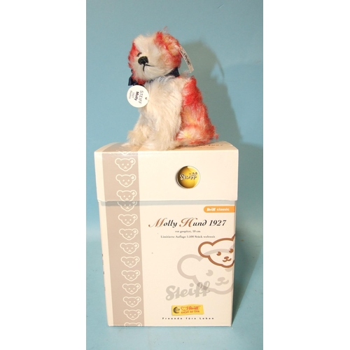 687 - A Steiff Molly Hund 1927 replica limited-edition dog, with ear tag, labels, certificates and box.... 