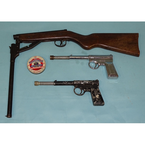 708 - A Diana model 16 .177 breakdown air rifle and two T J Harrington gat guns, (3).