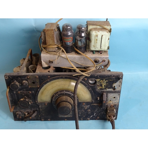 711 - A WWII radio receiver from a Lancaster bomber, serial no. 52169, (amplitude meter and other parts la... 