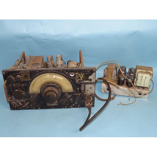 711 - A WWII radio receiver from a Lancaster bomber, serial no. 52169, (amplitude meter and other parts la... 