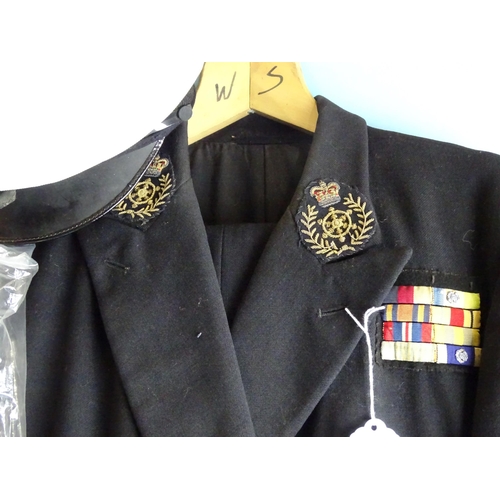 719 - A collection of naval uniform, RNSA insignia, etc.