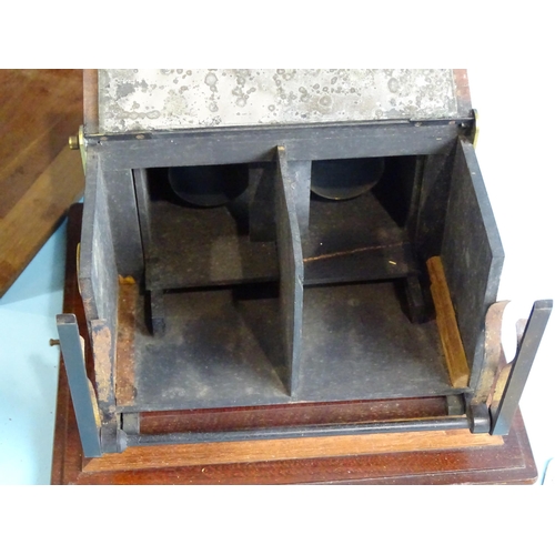 727 - A Smith Beck & Beck stereoscope, the mahogany lens mount panel replaced, in fitted box with ten ... 