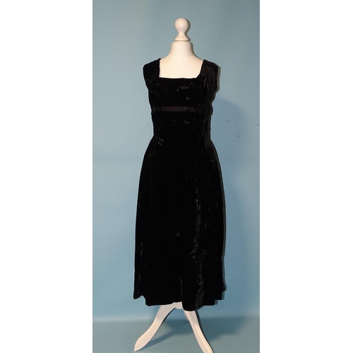 749 - A Frank Usher black velvet cocktail dress, size 38, an Emenson evening dress, size 12 (approximately... 