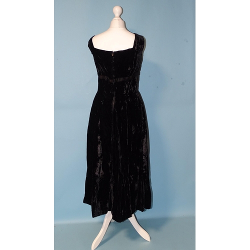 749 - A Frank Usher black velvet cocktail dress, size 38, an Emenson evening dress, size 12 (approximately... 