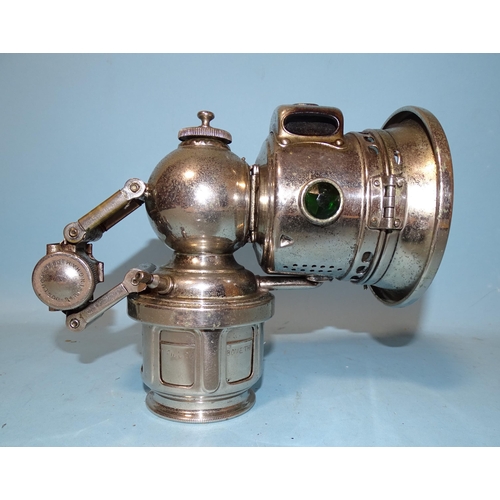 768 - A Joseph Lucas carbide motorcycle lamp.