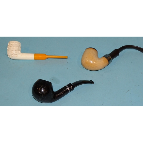 778 - A Peterson silver-mounted meerschaum pipe, another meerschaum pipe in case and one other, (3).... 