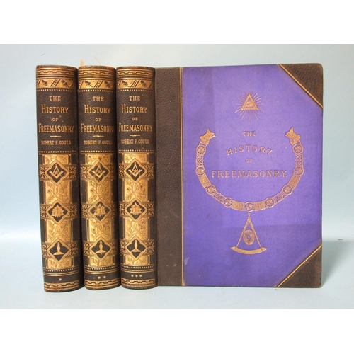 9 - Gould (Robert Freke), The History of Freemasonry, three volumes, frontis, chromolitho plts, tissue g... 