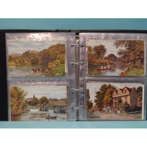 92 - An album of 108 artist-drawn A R Quinton postcards, England views.