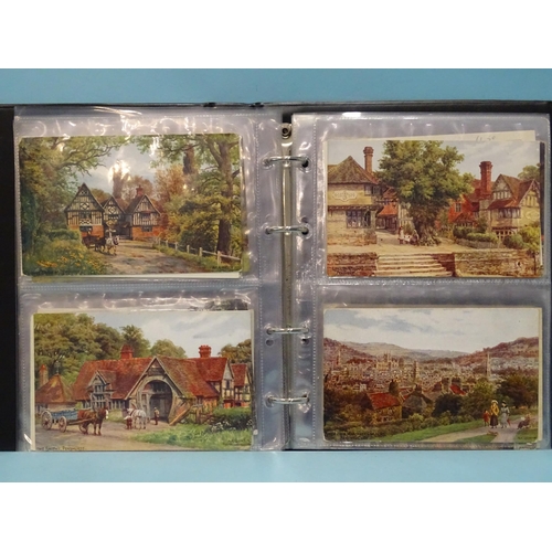 92 - An album of 108 artist-drawn A R Quinton postcards, England views.