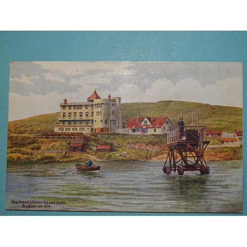 93 - An album of 140 artist-drawn A R Quinton postcards, including one of 'The Sea Ferry & Burgh Isla... 