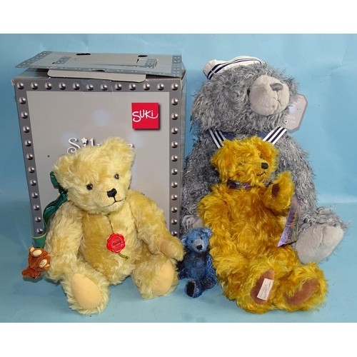 692 - A Rainbow Designs Paddington Bear, a boxed silver tag teddy bear and three others by Hermann Deans R... 