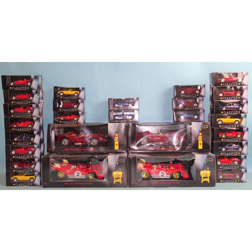 618 - Four boxed Shell Classico 1:24 scale diecast sports cars and twenty-four other boxed Shell Classico ... 