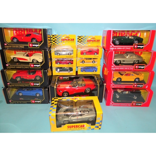 619 - A Burago 1:18 scale diecast Dodge Viper, eight Burago 1:24 scale sports cars, a Maisto 1:24 scale sp... 