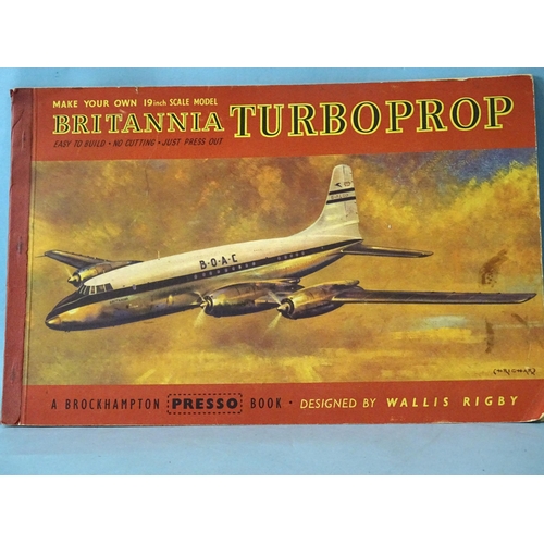 12 - A Britannia Turboprop plane press-out model book by Wallis Rigby for Brockhampton Press.... 