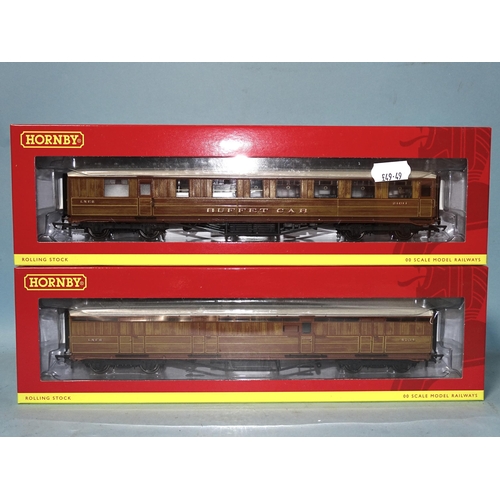 521 - Hornby OO gauge, two boxed LNER teak passenger coaches: R4829 and R4830, (2).