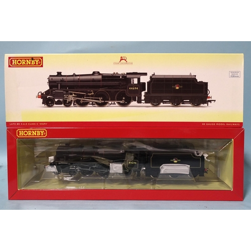 563 - Hornby OO gauge, R3323 BR 4-6-0 locomotive (lined black), RN 44694, boxed, DCC-ready.... 