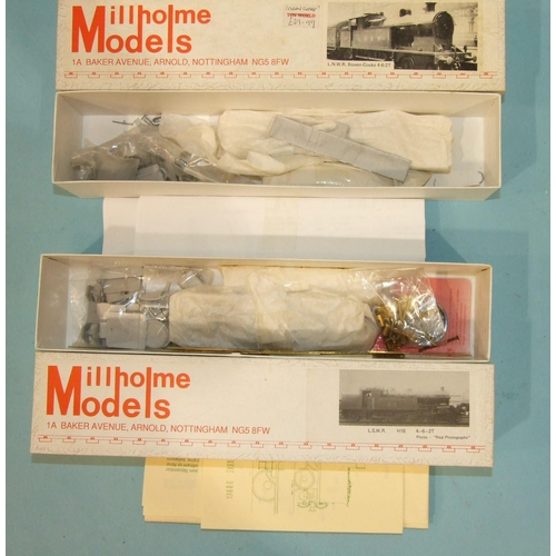 569 - OO gauge, two Millholme Models kits: LNWR Bowen-Cooke 4-6-2T and LSWR H16 4-6-2T, (both boxed, unche... 