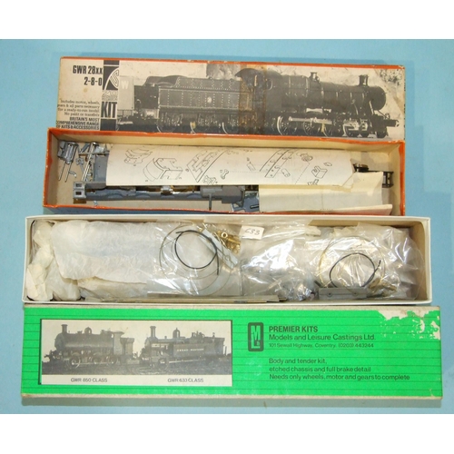 570 - OO gauge, two kits: M&L Premier Kits GWR 850 Class/GWR 633 Class and N & KG Keyser GWR 28xx ... 