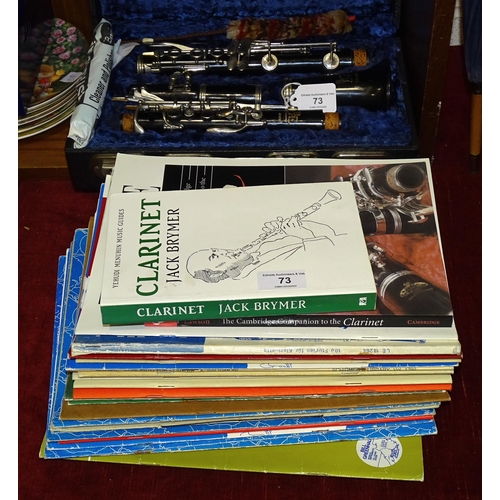 73 - A Boosey & Hawkes Regent clarinet, 26½'' approximately, no. 296360, in fitted case, with clarine... 