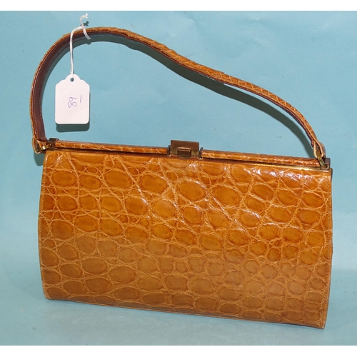 89 - A vintage Fassbender crocodile skin handbag, other handbags, hats, merino wool blankets and other it... 