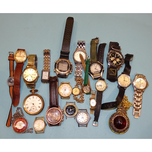 203 - A Sekonda day/date wrist watch and other watches.