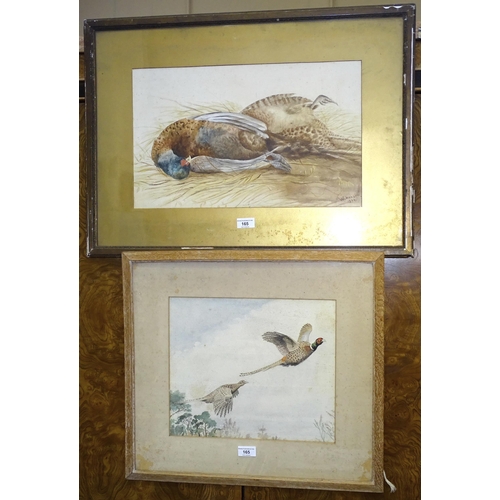 165 - W Hobson, 'Still life, dead game', signed watercolour, dated 1904, 30 x 49cm and other watercolours ... 