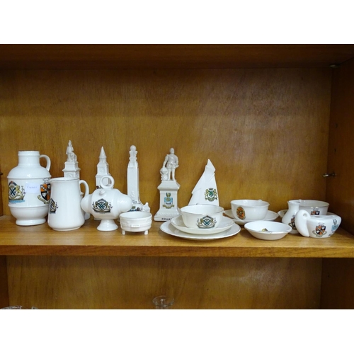 120 - A collection of Plymouth crested ware items, including 