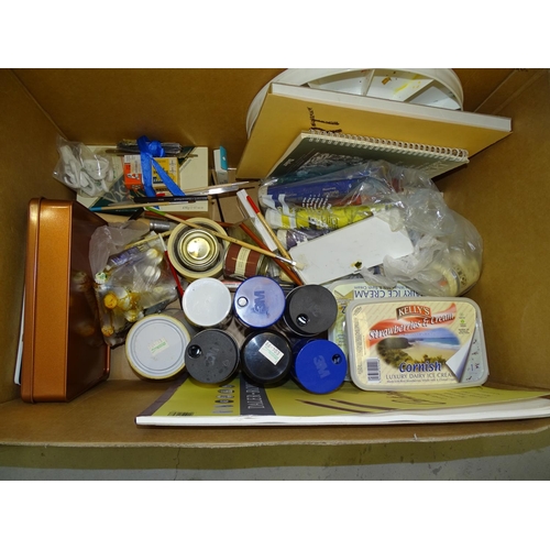 96 - A quantity of artists' materials, paints, etc.