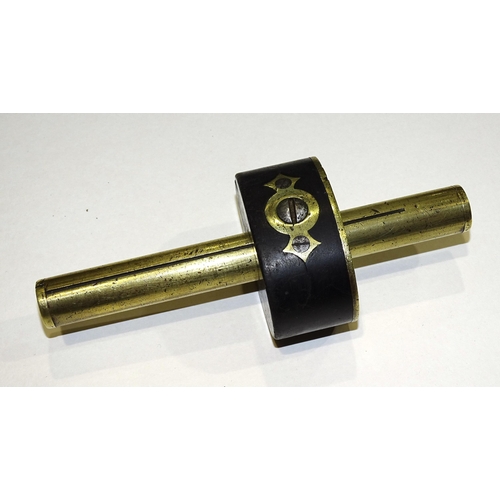 140 - A brass-stemmed ebony mortice gauge.