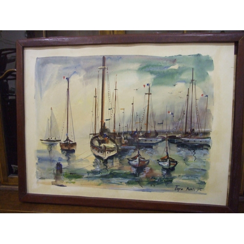 26 - Geoff Shaw, 'Golden Hind in the Thames', signed oil on canvas, 51 x 75cm, together with a Tim Thomps... 