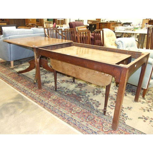 8 - Parts of an Edwardian walnut sectional bookcase, 240cm wide, 161cm high, a mahogany drop-leaf table,... 