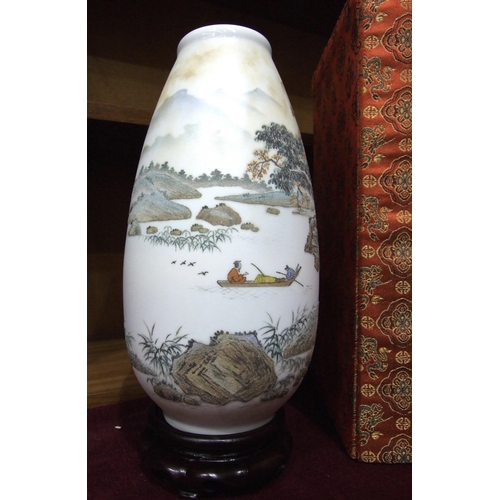 86 - A late-20th century Chinese 'Crystal colour Arts & Crafts' porcelain baluster vase decorated wit... 