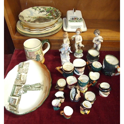 92 - A collection of Royal Doulton 'Dickens Ware' and 'Shakespeare Ware', a collection of Royal Doulton a... 