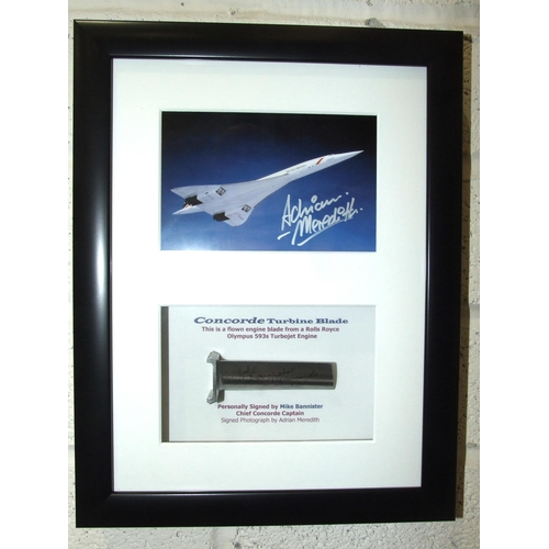 99 - A signed Concorde turbine blade from a Rolls Royce Olympus 593s turbojet engine, signed by Mike Bann... 