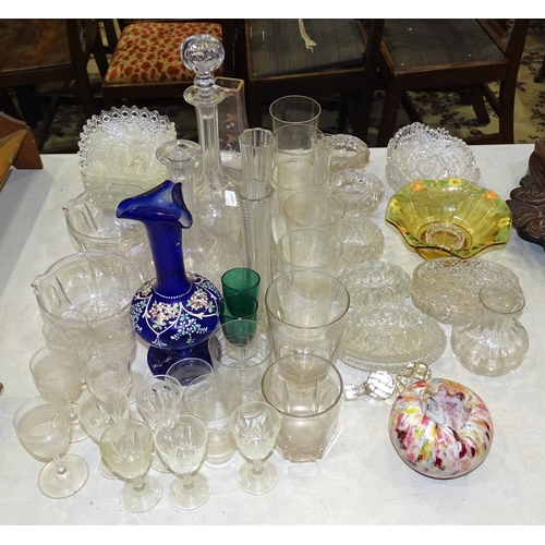 118 - A collection of heavy cut-glass dishes, various sizes, glass trencher salts and other glassware.... 