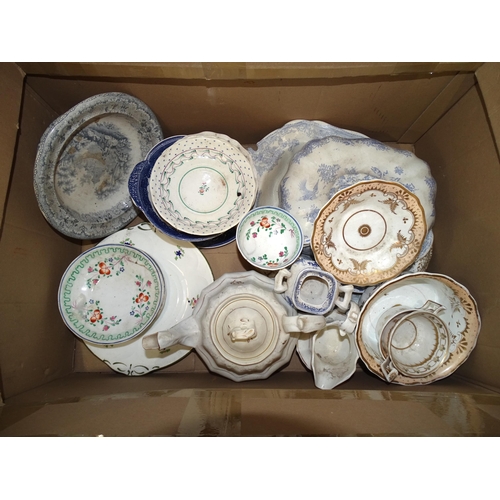 96 - A collection of painted and printed 19th and early-20th century teaware, dinnerware and miscellaneou... 