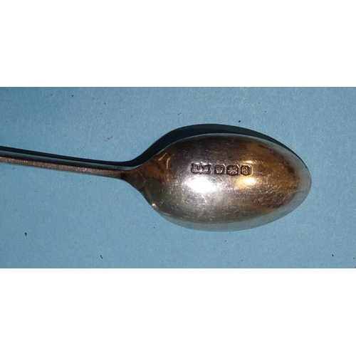 355 - A set of six Mappin & Webb seal-top teaspoons initialled CB, Sheffield 1923, ___2.5oz.... 