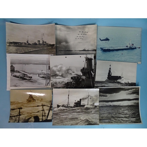 131 - A quantity of photographs, cWWII and later, of ships, submarines and servicemen, including Ministry ... 