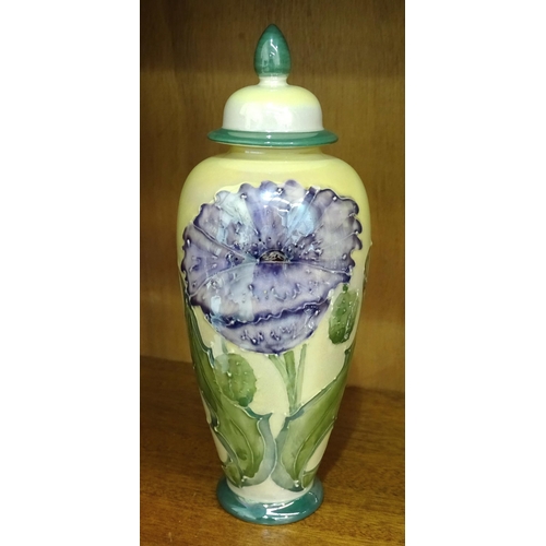 A Lise B Moorcroft Blue Poppy Decorated Lustre Vase And Cover, Chelsea ...