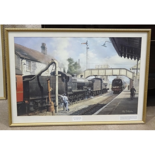 40 - After Philip D Hawkins, 'Evercreech Junction', a framed coloured print, 51 x 74cm and one other, 'Su... 